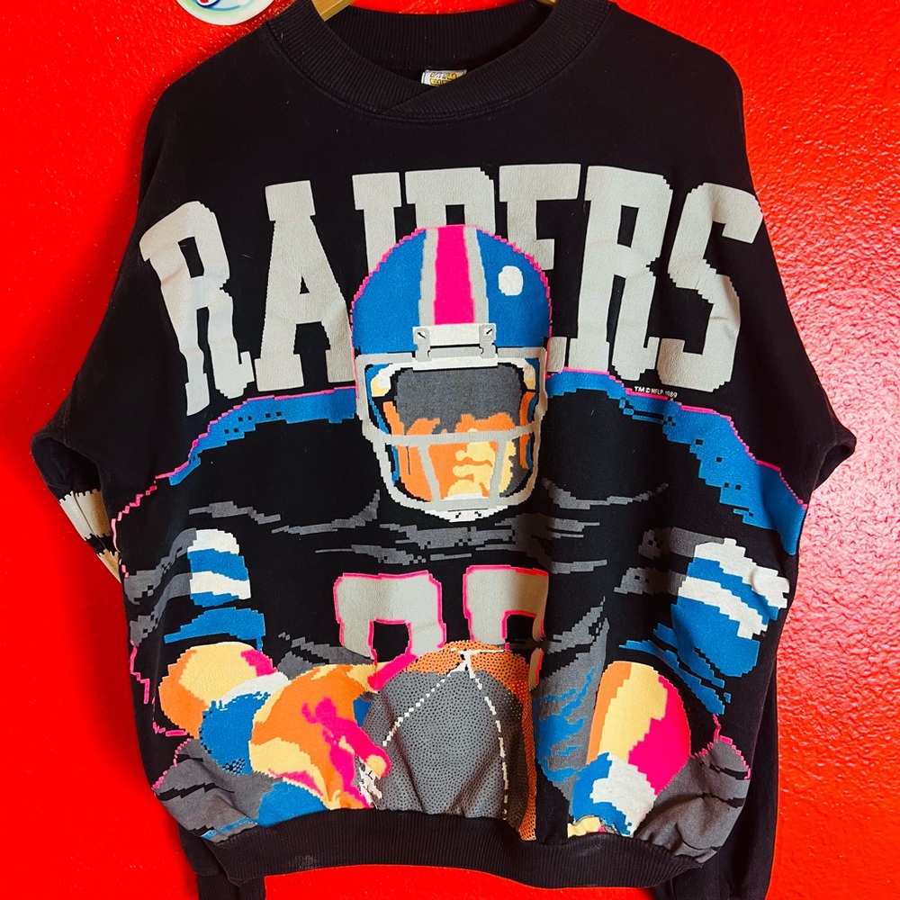 Raiders Vintage Sweater Bo Jackson Tecmo Bowl Jersey Rare 1989 XL